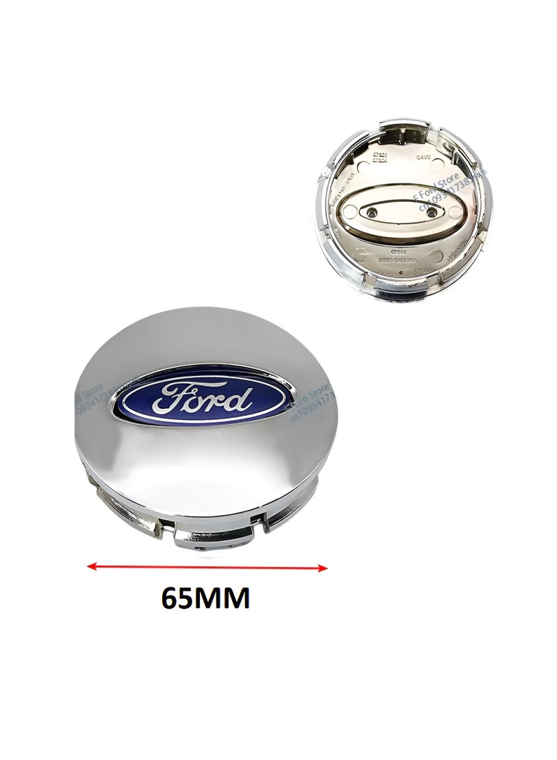 فورد أغطية مركز عجلات السيارة مقاس 65 مم باللون الفضي المطفي لسيارات فورد | طقم 4 قطع | تركيب سهل - Image 3